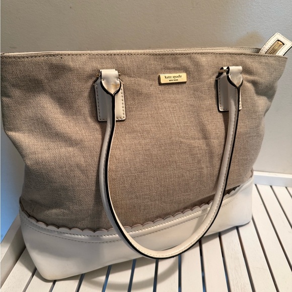 Kate Spade Tan and White Tote Bag - Picture 1 of 11